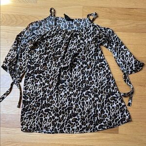 Trixxi Animal Print Could Shoulder Blouse